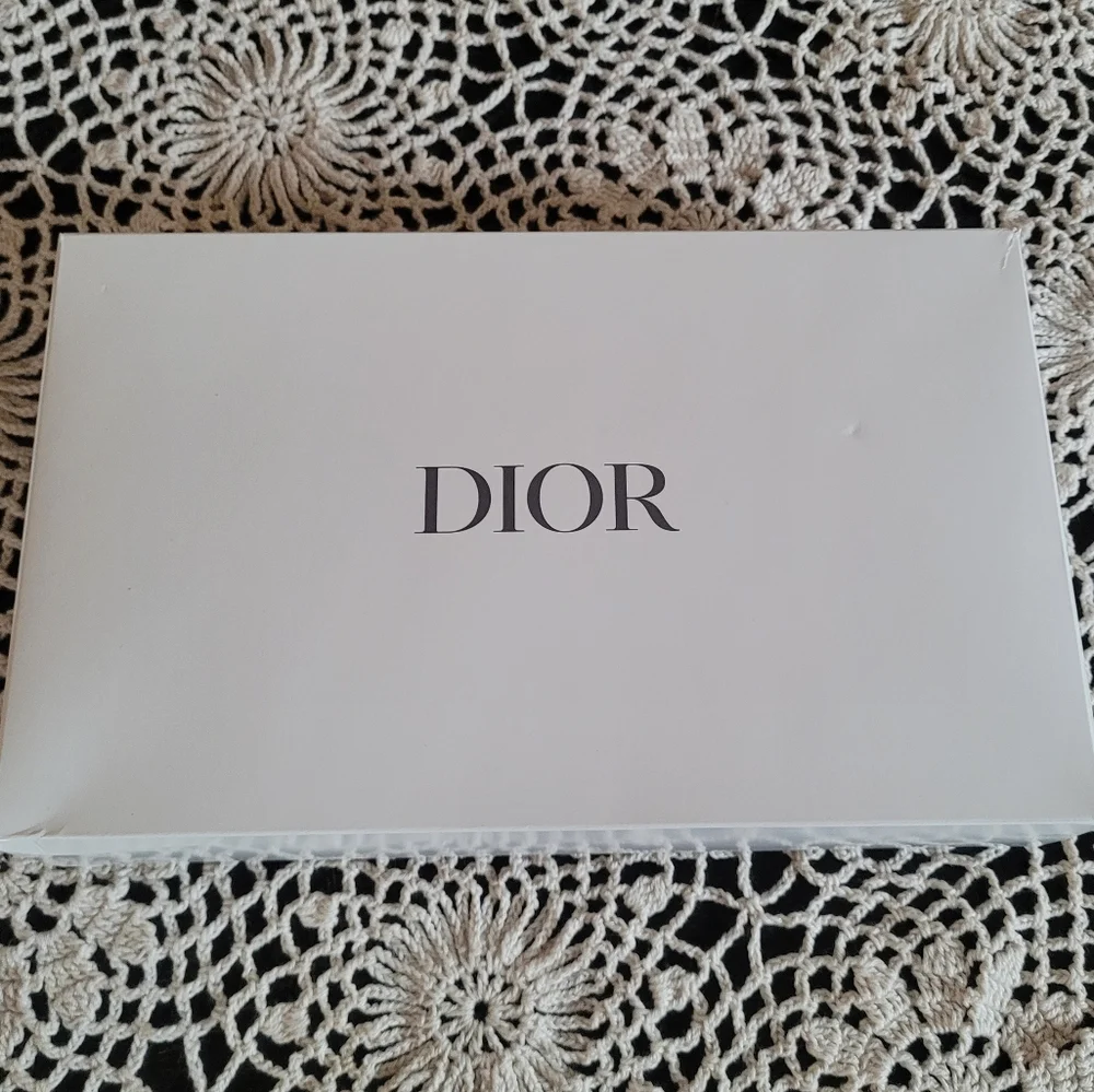 Dior‎ Red Canva Pouch Silver Logo Zip NIB